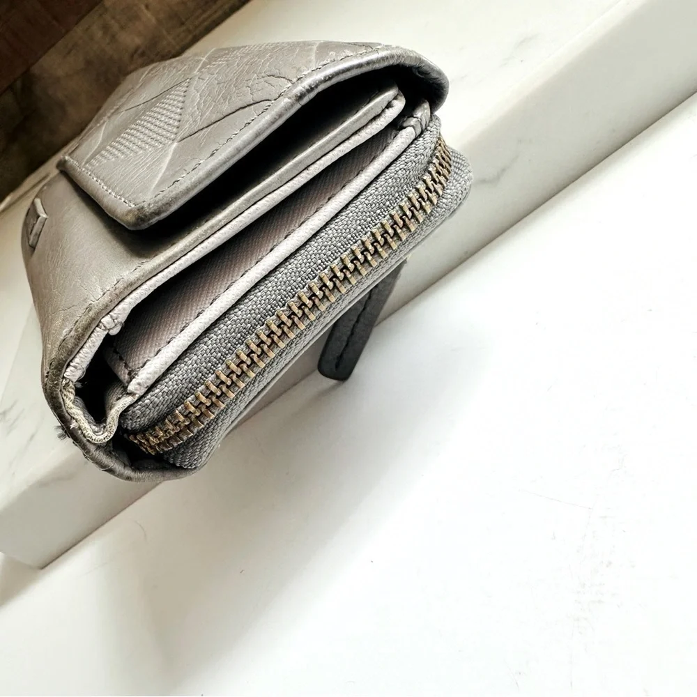 Fossil Gray Large Leather Wallet